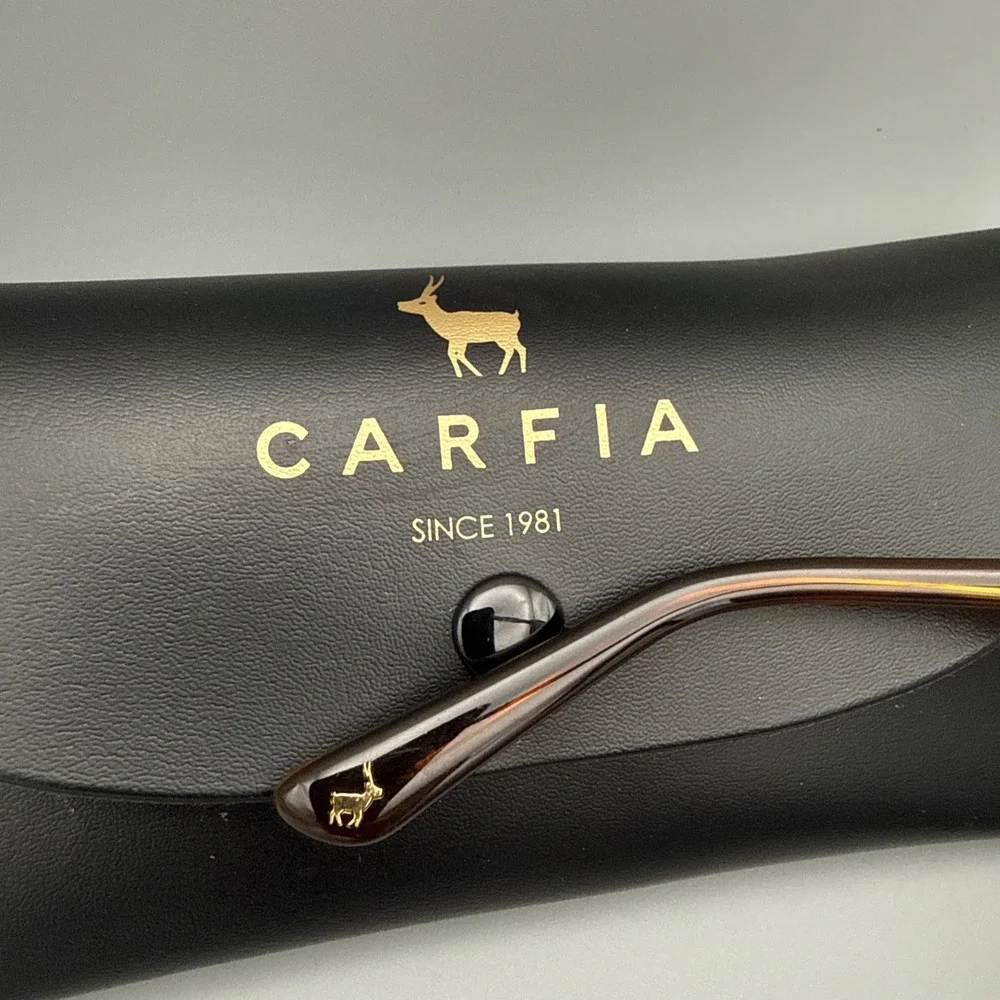 Carfia CA5354 Polarized Authentic Italian Sunglasses Tortoise Frame/Green & Case